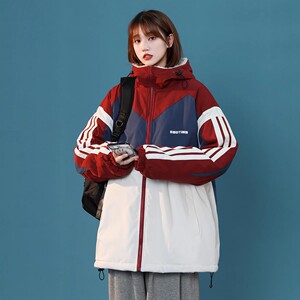 2025冬装新款 中性风撞色羊羔毛加厚棉衣外套 M265/P128 148图片