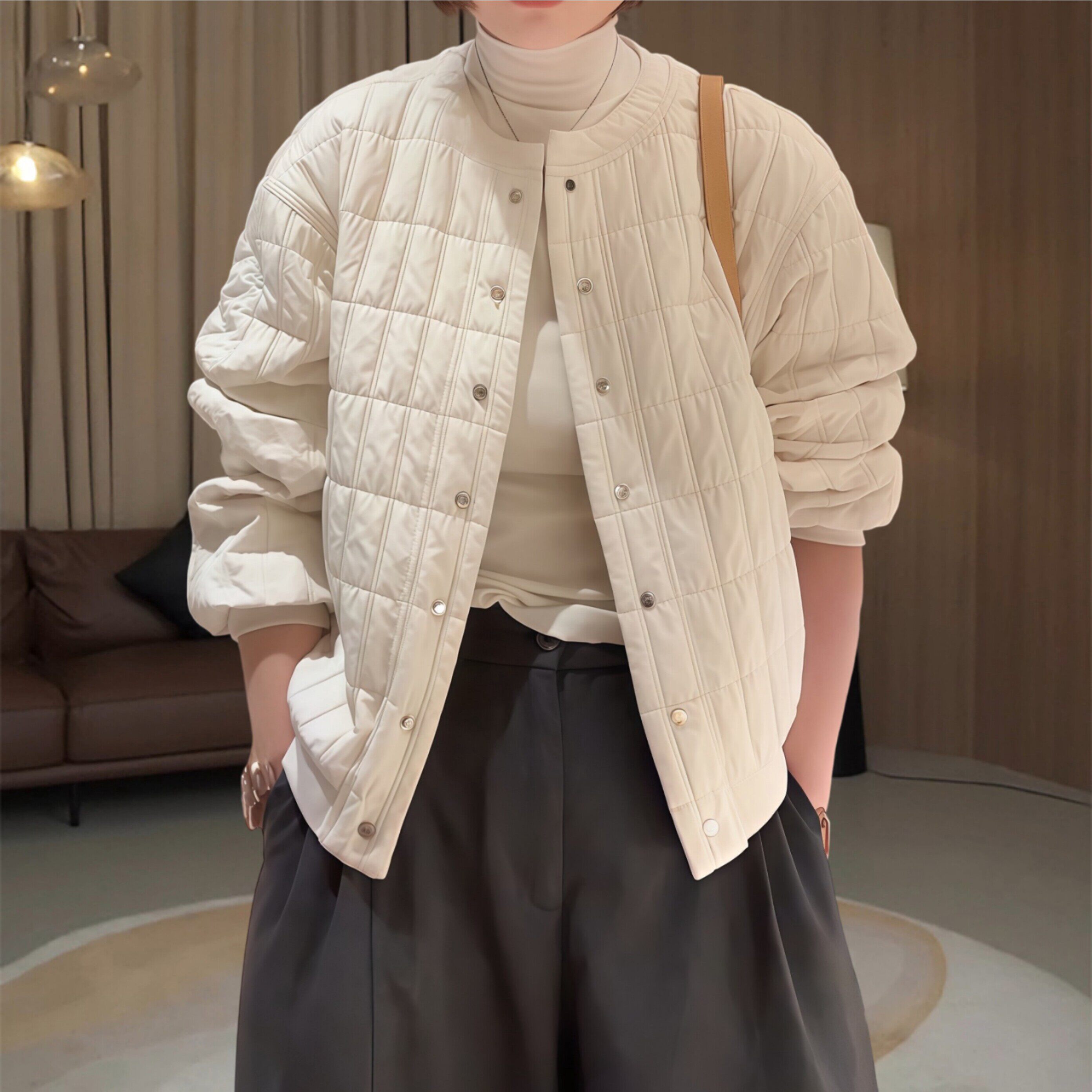 大码时尚休闲风棉服女