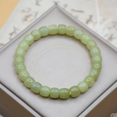 天然和田玉手串晴水色直切老型珠玉石串珠单圈女款 Rwbuy 手链礼物