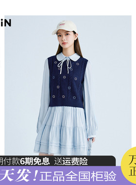 【商场同款】乐町韩系翻领俏皮感连衣裙25春新款衬衫裙C1FAF1401