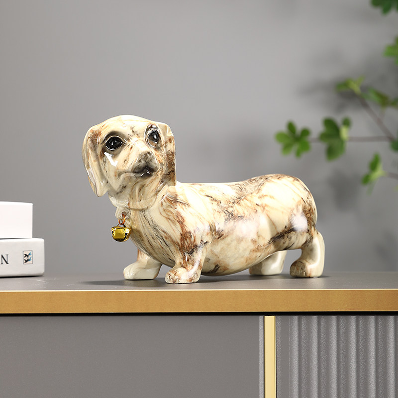 个性腊肠犬摆件可爱狗狗家居儿童房客厅饰品仿真动物手办树脂礼品