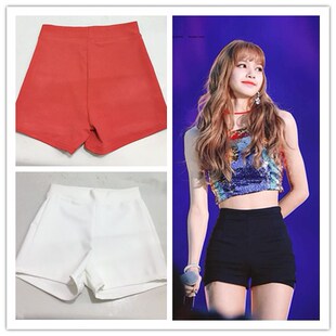 演出舞蹈blackpink打歌服韩版Lisa同款高腰短裤弹力热裤女紧身