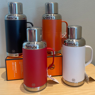 2025大容量水壶带碗盖316不锈钢保温杯家用把手保温瓶