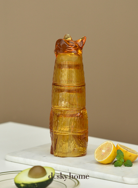 西班牙进口DOIY Kitty创意复古可爱猫咪叠叠杯玻璃水杯套装果汁杯