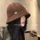 高级氛围感休闲风百搭渔夫帽麻花纹女秋冬保暖显脸小毛线针织盆帽
