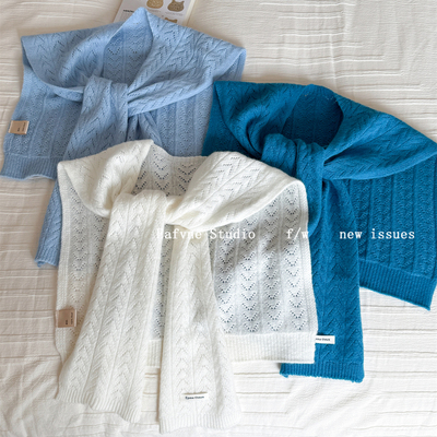 毛线羊毛针织披肩优雅氛围感