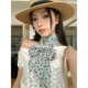 薄荷绿法式 春夏慵懒风配饰系脖长围巾发带 波点印花丝巾女2025新款