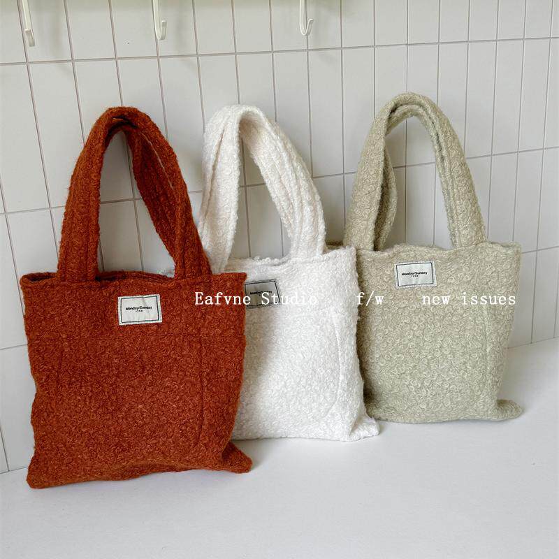 吹爆日本小众仿羊羔毛ins毛绒包女托特手提包休闲可爱手拎小包,箱包皮具/热销女包/男包,通用款女包,淘宝优惠券,粉丝福利购,淘宝优惠卷