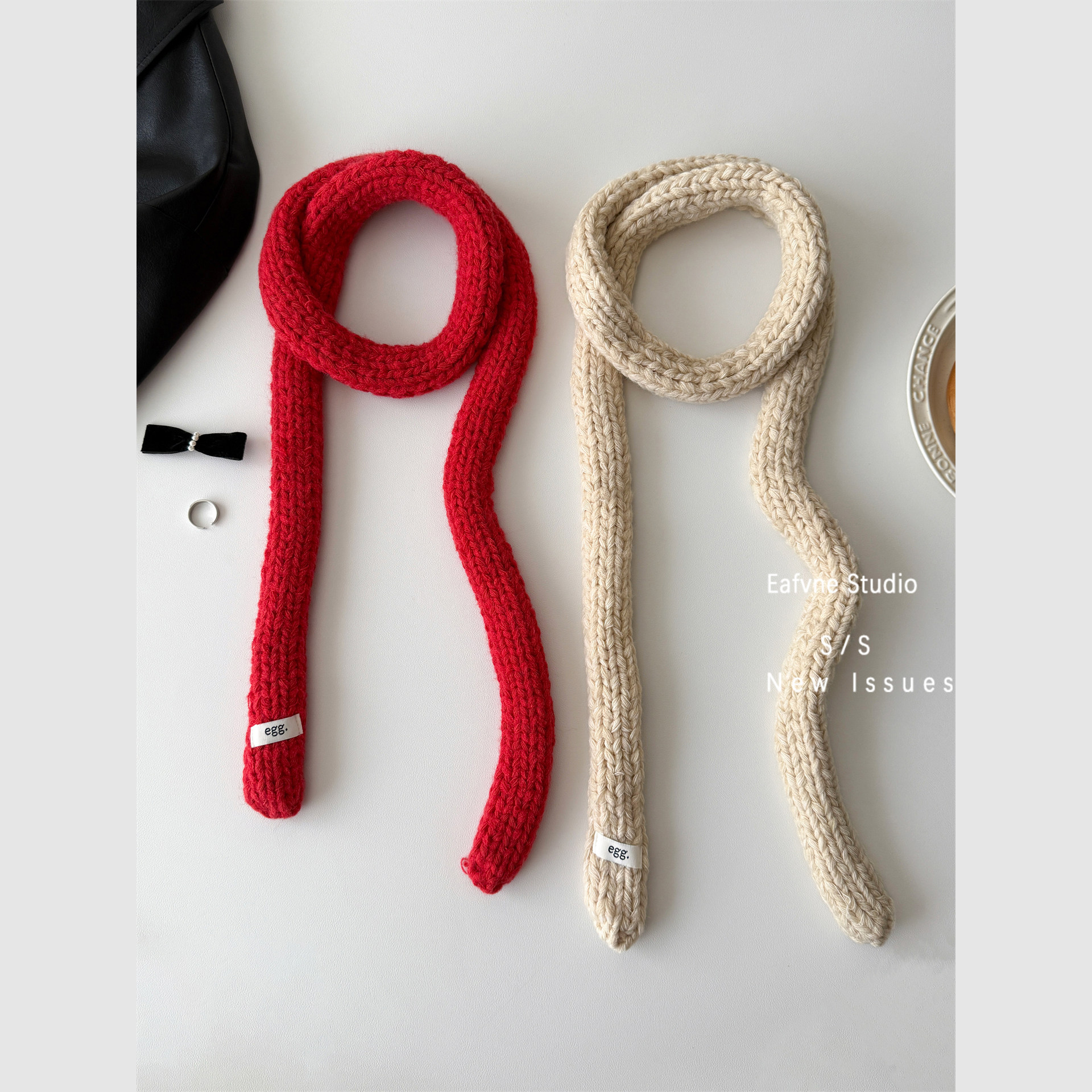 多色入~日系简约纯色辣妹针织细窄长条围巾女春秋百搭氛围感围脖,服饰配件/皮带/帽子/围巾,围巾/丝巾/披肩,淘宝优惠券,粉丝福利购,淘宝优惠卷