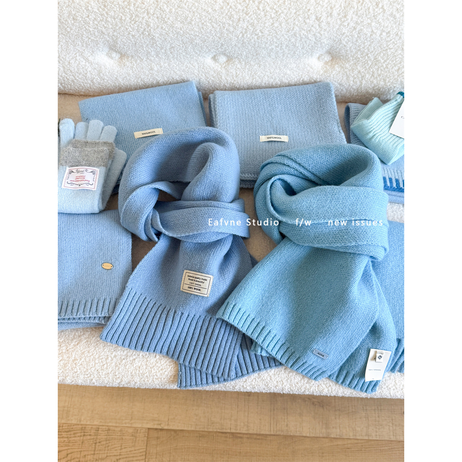 冰岛蓝纯色100%纯羊毛围巾女冬季北海道蓝高级感保暖情侣百搭围脖,服饰配件/皮带/帽子/围巾,围巾/丝巾/披肩,淘宝优惠券,粉丝福利购,淘宝优惠卷