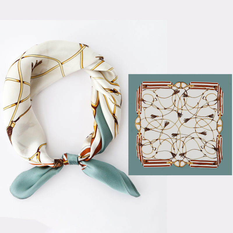 真丝小方巾桑蚕丝围巾韩国百搭领巾丝巾女春秋薄款气质搭西装时尚