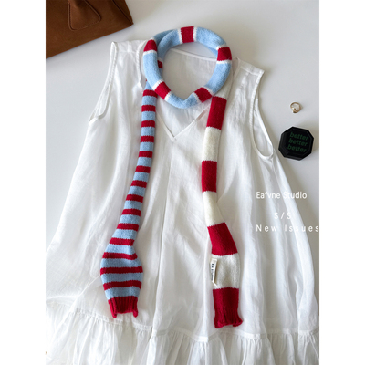 拍照氛围感街头围脖撞色装饰