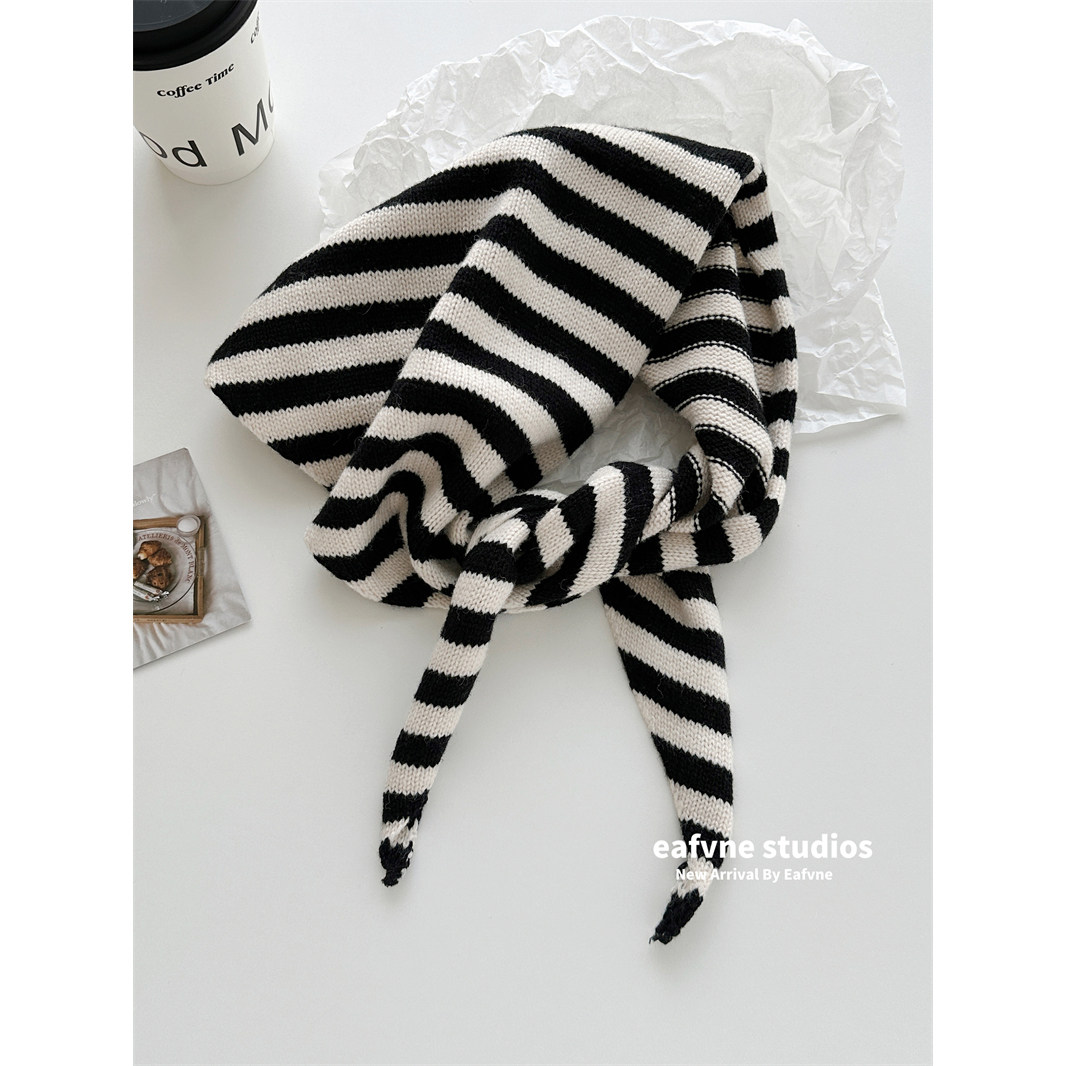 小众春秋保暖小围巾时髦针织条纹头巾女百搭领巾三角巾搭肩护颈,服饰配件/皮带/帽子/围巾,围巾/丝巾/披肩,淘宝优惠券,粉丝福利购,淘宝优惠卷