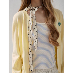 叠戴层次感波点设计小长条丝巾女2025时尚 百搭小领巾复古发带头饰