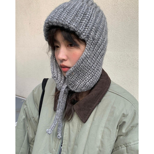 冬日韩国保暖针织雷锋帽可爱加厚防寒潮流滑雪复古保暖护耳毛线帽
