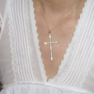 简约十字架朋克哥特个性 项链日常百搭气质叠戴暗黑配饰辣妹锁骨链