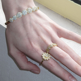 小雏菊独特设计戒指女小众设计简约个性 冷淡风高级感开口指环 时尚