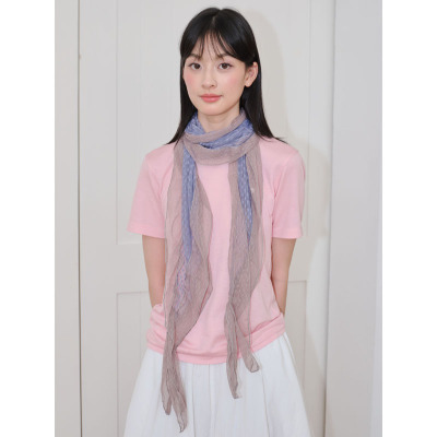 韩系波点窄细长条围巾女春秋薄款时尚百搭围脖针织ins造型细围巾