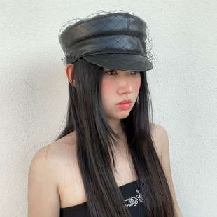 春秋新款 质感皮质八角帽女名媛气质淑女软檐鸭舌帽显脸小百搭