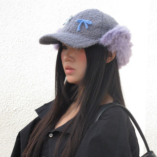 冬季 复古百搭摇粒绒保暖护耳帽加绒可爱雷锋帽秋冬撞色拼接显脸小