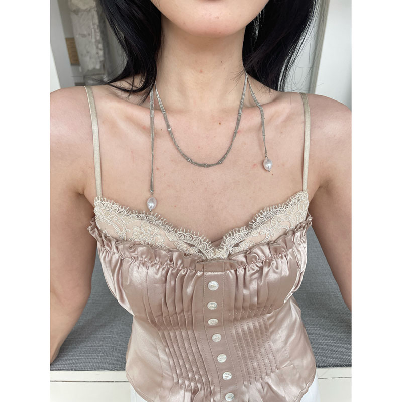 清冷感简约珍珠随意缠绕项链百搭锁骨链女气质名媛高级多层项链