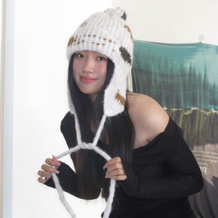 秋冬保暖防风护耳雷锋帽子女设计师款 新款 可爱针织帽女2024新款