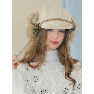 秋冬羊羔毛绒雷锋帽加厚防寒潮流滑雪复古保暖护耳厚实滑雪帽