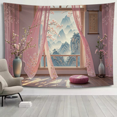 古风中式 饰布卧室客厅床头布置画布 唯美挂布高级背景布直播拍照装