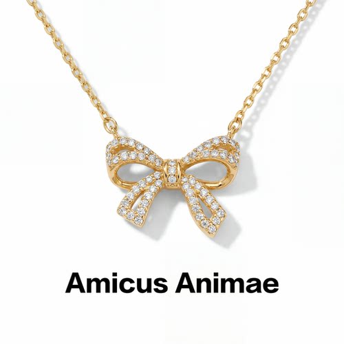 AmicusAnimae蝴蝶结满钻锁骨链