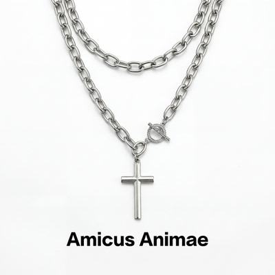 AmicusAnimae叠戴十字架锁骨链