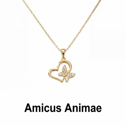 AmicusAnimae爱心蝴蝶锁骨链