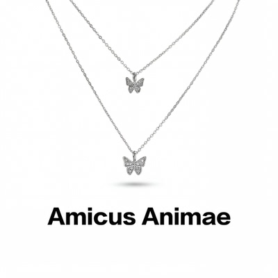AmicusAnimae镶钻蝴蝶锁骨链