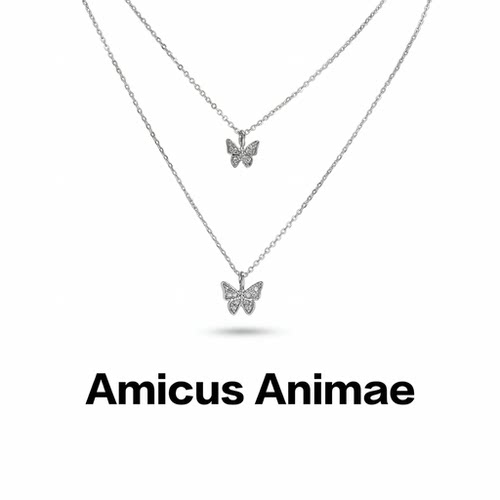 AmicusAnimae镶钻蝴蝶锁骨链