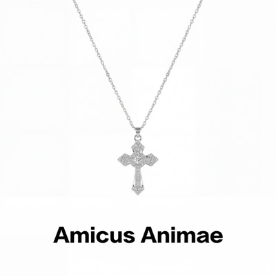 AmicusAnimae满钻十字架锁骨链