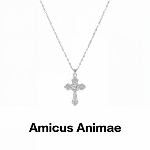 AmicusAnimae满钻十字架锁骨链