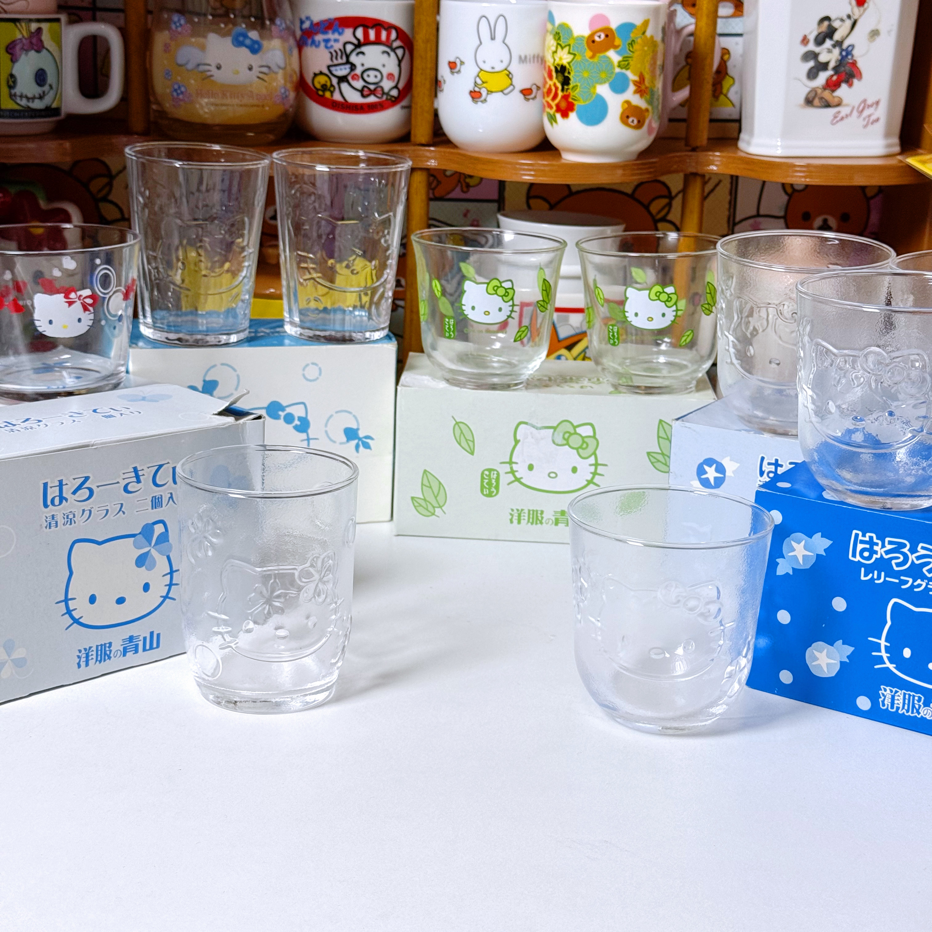 日本vintage 洋服青山hellokitty 玻璃杯 冷茶杯图片