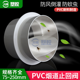 pvc160止回阀排烟排风管道单向塑料换气扇烟道180止逆阀防回风200