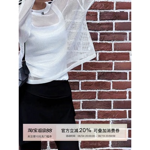 MISSKO可可欢姐夏季新款复古风网格撞色杠条慵懒风长袖防晒T恤女