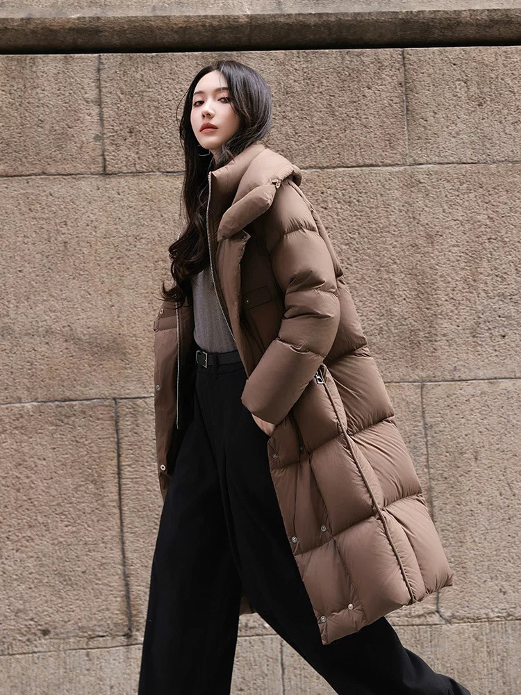 长款欧洲站女装羽绒服冬季可调节卡扣披肩领外套暗扣上衣鹅绒服,女装/女士精品,羽绒服,淘宝优惠券,粉丝福利购,淘宝优惠卷