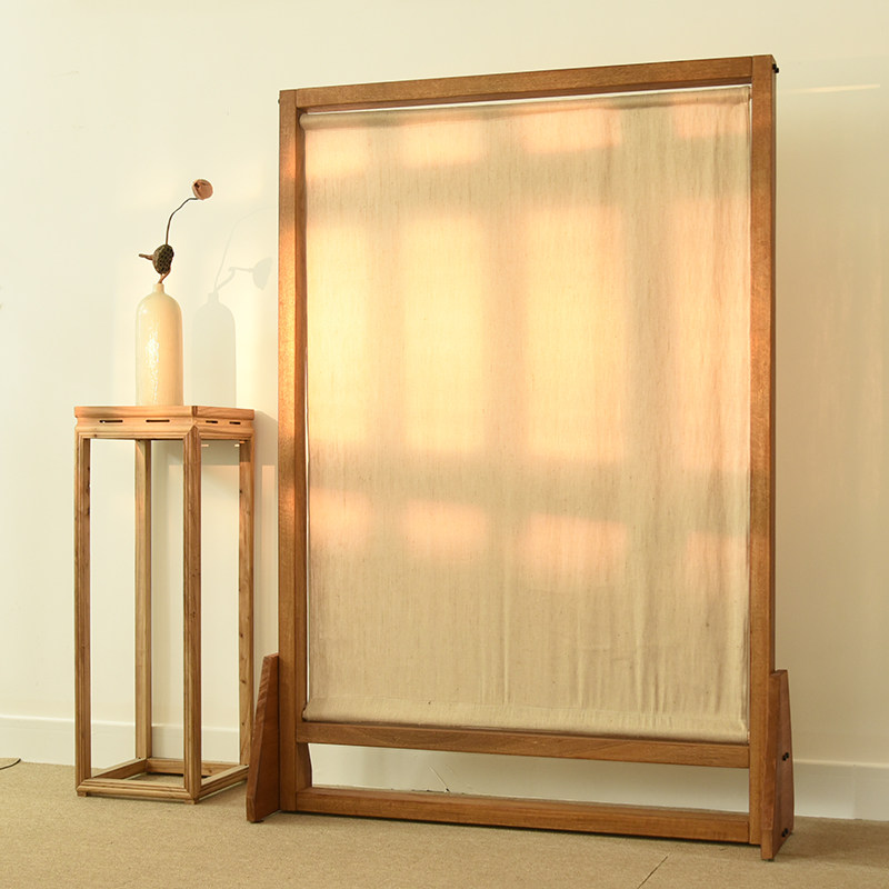 中式实木麻布座屏玄关隔断简约禅意复古屏风酒店民宿茶楼入户遮挡,住宅家具,座屏,淘宝优惠券,粉丝福利购,淘宝优惠卷