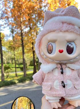 现货38cmLABUBU拉布布毛绒公仔一代二代春天野夏日秋冬呢大衣外套