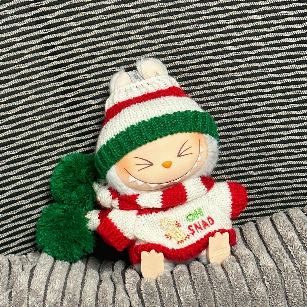 现货娃衣一代二代labubu拉布布搪胶脸公仔衣服圣诞节毛衣替换装冬