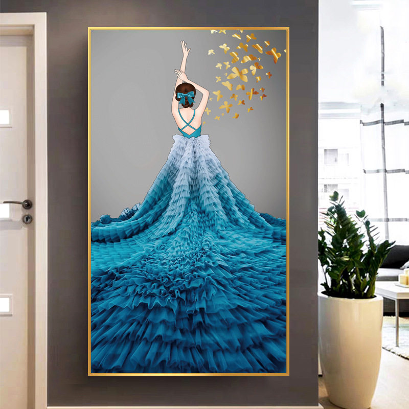 蒙娜丽莎十字绣2026新款线绣客厅蓝色芳华小幅玄关自己绣手工小件