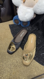 FLE2026早春新款 7沙丁布方头气质.质感百搭包头拖平底拖 6036