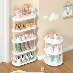架门后放鞋 柜小型儿童专用鞋 简易木质收纳架 架入户门小窄鞋 儿童鞋