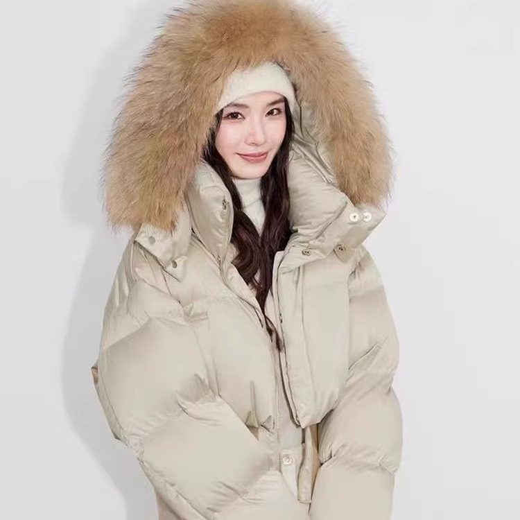 现货！京都落雪！羽绒服短款秋冬设计感复古时尚毛领羽绒棉外套女,女装/女士精品,棉衣/棉服,淘宝优惠券,粉丝福利购,淘宝优惠卷