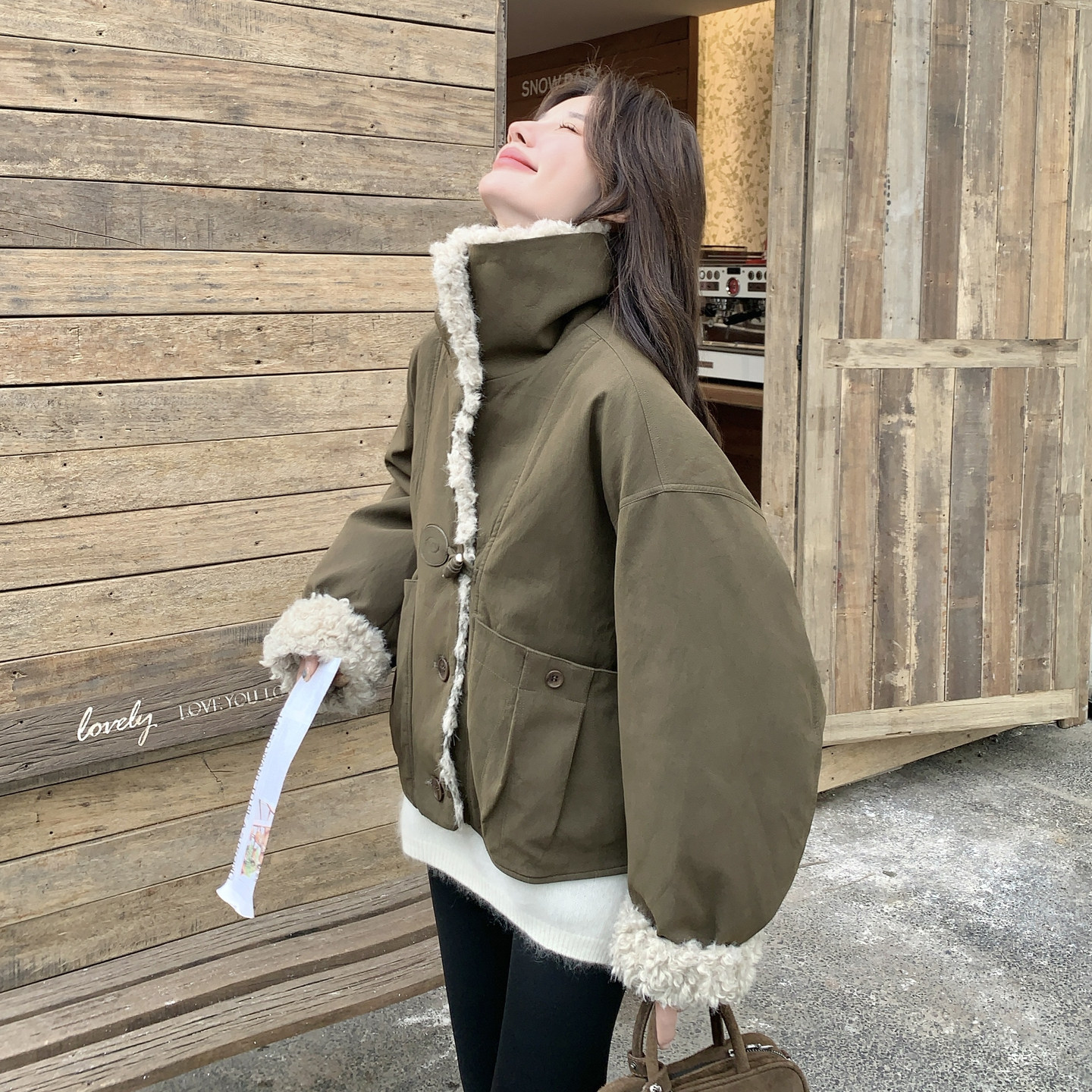 日本offcat小个子短款大翻领工装羽绒服女冬季新款2025超火巨好看