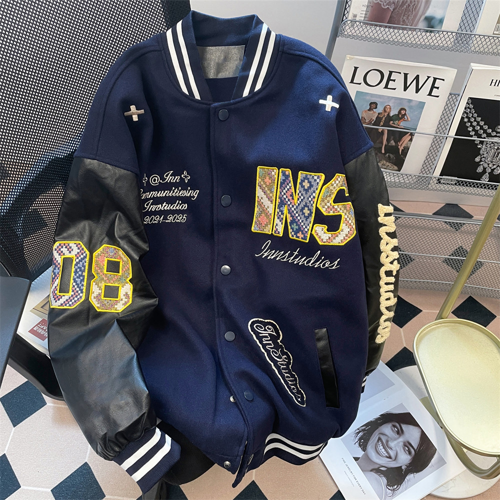 日本offcat国潮美式重工刺绣夹克棒球外套女秋冬高街hiphop休闲百