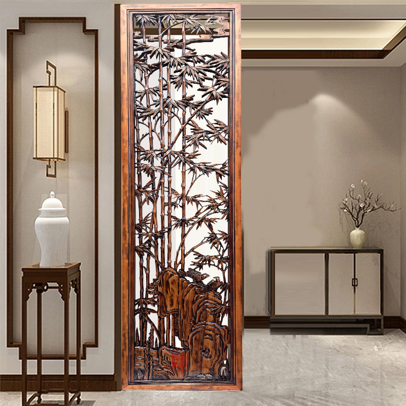 中式东阳木雕椴木纯手工隔断包邮