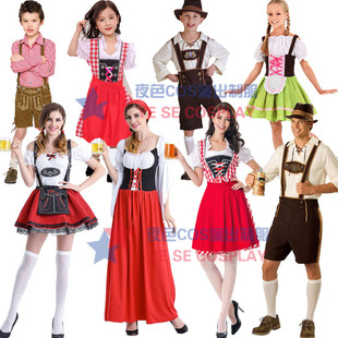 万圣节服装 德国啤酒节服装 酒吧调酒师促销服务生女仆女佣服装